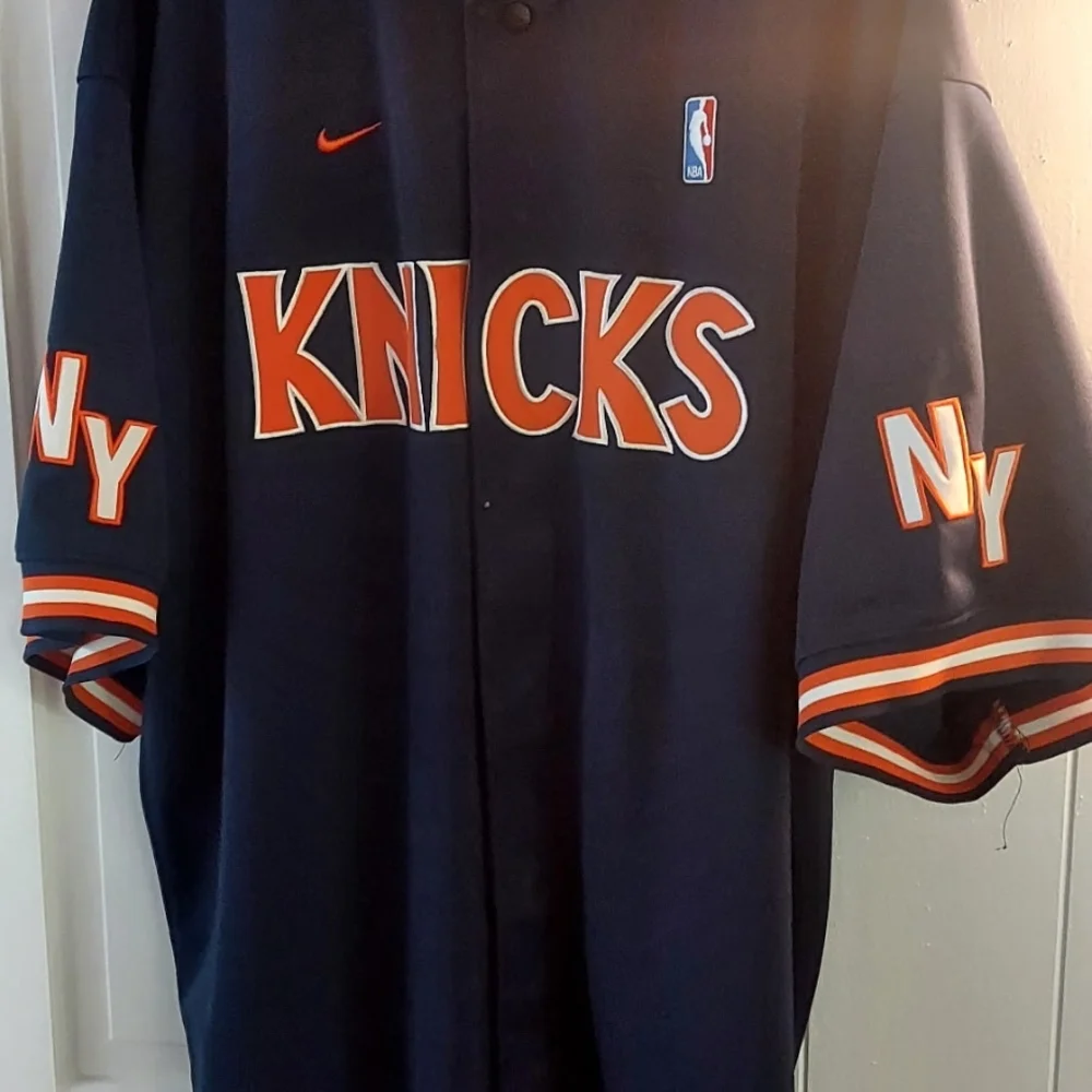 Nike Michigan Navy and Yellow Button-Up Jersey